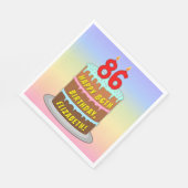86誕生日:おもしろいケーキとキャンドル+名前をカスタムする スタンダードランチョンナプキン (角)