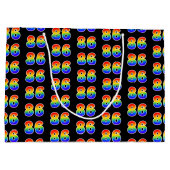 86誕生日:おもしろいレインボーイベントナンバー86パターン ラージペーパーバッグ (裏面)