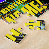 86誕生日:おもしろい、お祝カラフルい花火 ジグソーパズル (側面)