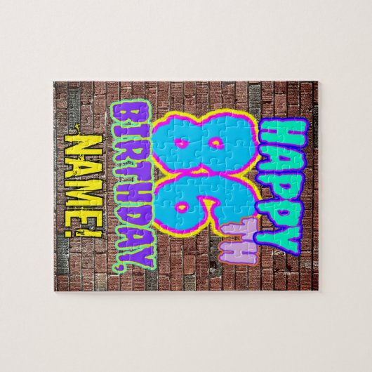 86誕生日～おもしろい、アーバングラフィティインスパイアルック ジグソーパズル (横)