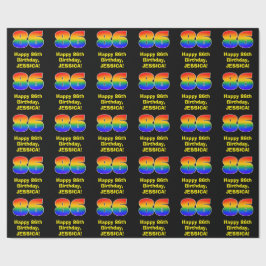 86誕生日:おもしろい、カラフルレインボーインスパイア# 86 ラッピングペーパー