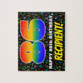 86誕生日:おもしろい、カラフル音楽シンボル、「86」 ジグソーパズル (縦)