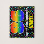 86誕生日:おもしろい、スターカラフル・フィールド・パターン ジグソーパズル (縦)