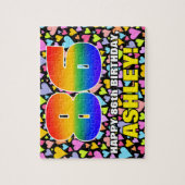 86誕生日—おもしろい、愛するハートシェイプ+「86」 ジグソーパズル (縦)