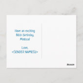 86誕生日:はっきりした,おもしろい,シンプル虹， 86 ポストカード (裏面)