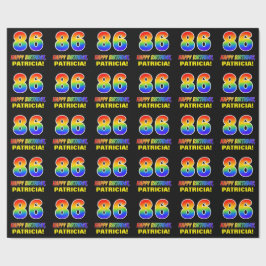 86誕生日:はっきりした,おもしろい,シンプル虹， 86 ラッピングペーパー