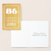 86誕生日～アールデコスタイル「86」と名前をカスタムする 箔カード (ディスプレー)