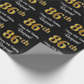 86誕生日:エレガント豪華なフェイク金ゴールドルック# ラッピングペーパー (角)
