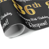 86誕生日:エレガント豪華なフェイク金ゴールドルック# ラッピングペーパー (ロールコーナー)