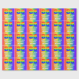 86誕生日: カラフル、おもしろいレインボーパターン# 86 ラッピングペーパー