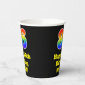 86誕生日:カラフル,おもしろい,エキサイティング, Rainbow 86 紙コップ (左)