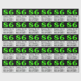 86誕生日 – ネディ/オタク系のスタイル「86」と名前 ラッピングペーパー