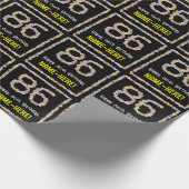 86誕生日:フローラ花数名前をカスタムする ラッピングペーパー (角)