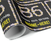 86誕生日:フローラ花数名前をカスタムする ラッピングペーパー (ロールコーナー)