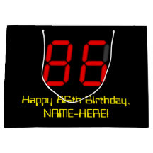 86誕生日：レッドデジタルクロックスタイル"86" +名前
