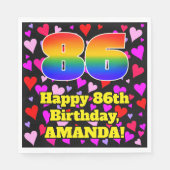 86誕生日:愛するハートパターン、虹# 86 スタンダードランチョンナプキン (正面)
