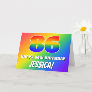 86誕生日:数々のカラー虹色パターン# 86 カード