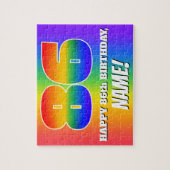 86誕生日— 数々の – 色のレインボーパターン「86」 ジグソーパズル (縦)