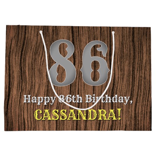 86誕生日: Country インスパイア Western  Look, Name ラージペーパーバッグ (裏面)