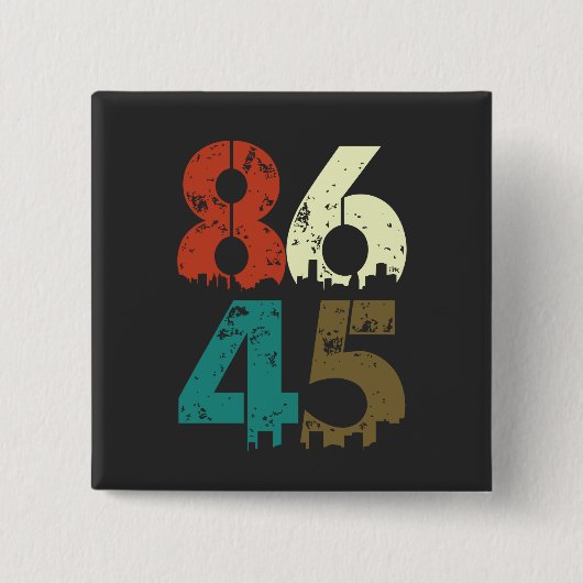 8645政治アンチトランプ 缶バッジ (正面)