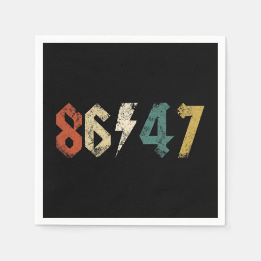 8647アンチトランプレトロヴィンテージ80sロックスタイル スタンダードカクテルナプキン (正面)