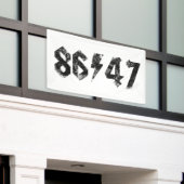 8647アンチトランプレトロヴィンテージ80sロックスタイル 横断幕 (ビルの外側)