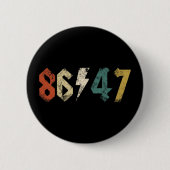 8647アンチトランプレトロヴィンテージ80sロックスタイル 缶バッジ (正面)