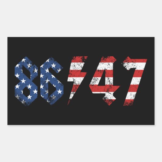 8647アンチトランプレトロヴィンテージ80sロックスタイル 長方形シール (正面)