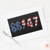 8647アンチトランプレトロヴィンテージ80sロックスタイル 長方形シール (封筒)