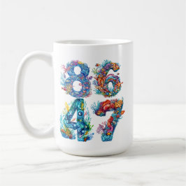 8647アンチトランプ海をテーマにした数値 コーヒーマグカップ