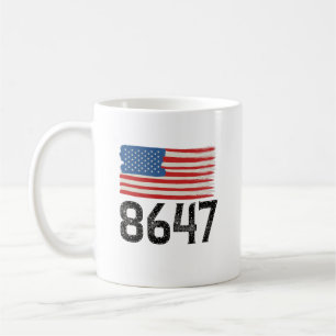 8647アンチトランプ米州旗の政治声明 コーヒーマグカップ