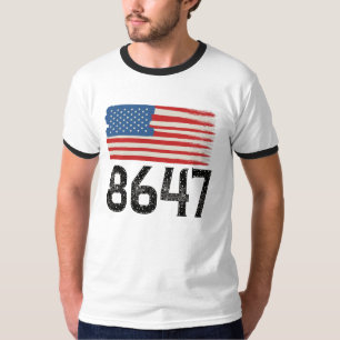 8647アンチトランプ米州旗の政治声明 Tシャツ