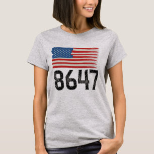 8647アンチトランプ米州旗の政治声明 Tシャツ