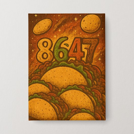 8647タコ 缶バッジ (正面)