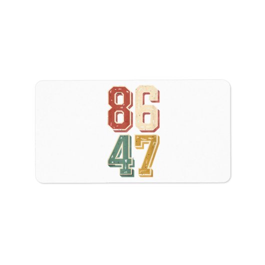 8647レトロ86 47 ラベル (正面)