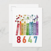 8647微妙なアンチトランプアンチMAGA 86 47フローラLGBT インビテーションポストカード (正面/裏面)