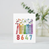 8647微妙なアンチトランプアンチMAGA 86 47フローラLGBT インビテーションポストカード (スタンド正面)