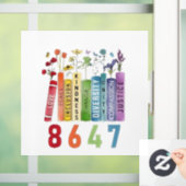 8647微妙なアンチトランプアンチMAGA 86 47フローラLGBT ウィンドウサイン (ホーム)