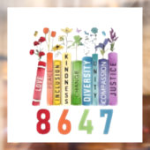 8647微妙なアンチトランプアンチMAGA 86 47フローラLGBT ウィンドウサイン (シート2)