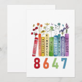 8647微妙なアンチトランプアンチMAGA 86 47フローラLGBT サンキューカード (正面/裏面)