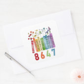 8647微妙なアンチトランプアンチMAGA 86 47フローラLGBT スクエアシール (封筒)