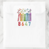 8647微妙なアンチトランプアンチMAGA 86 47フローラLGBT スクエアシール (バッグ)