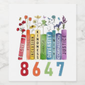 8647微妙なアンチトランプアンチMAGA 86 47フローラLGBT ワインラベル (シングルラベル)