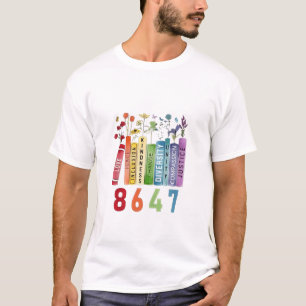8647微妙なアンチトランプアンチMAGA 86 47フローラLGBT Tシャツ
