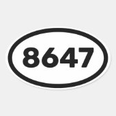 8647 楕円形シール (正面)