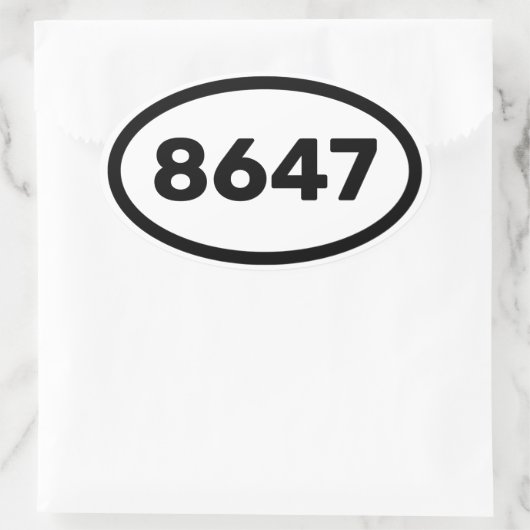 8647 楕円形シール (バッグ)