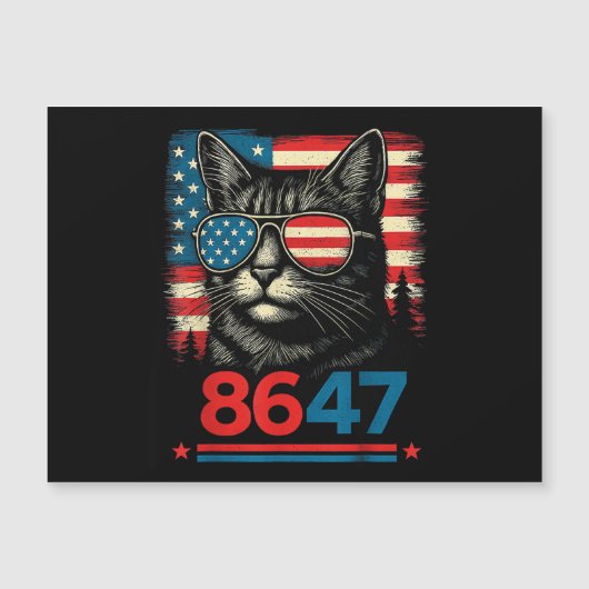 8647 86 47 面白い猫 アメリカ国旗 サングラス メンズ レディース (正面)