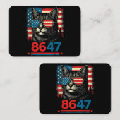 8647 86 47 面白い猫 アメリカ国旗 サングラス メンズ レディース 名刺 (正面/裏面)