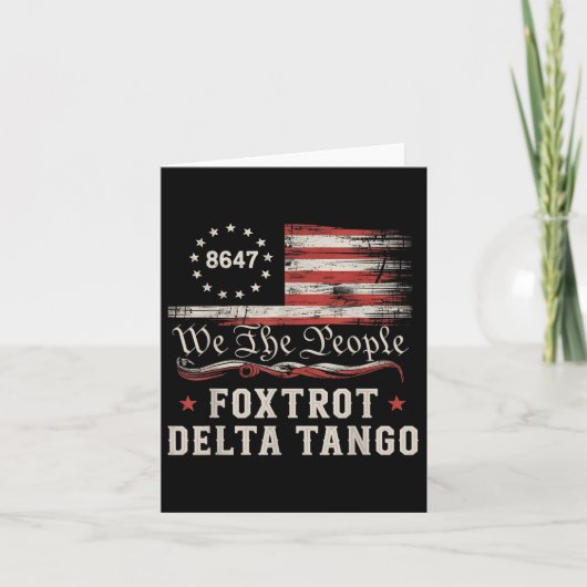 8647 Foxtrots Deltas Tangos America Flag  カード (正面)