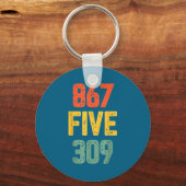 867 Five 309 Retro Music Number Funny 80s Throwbac キーホルダー (正面)